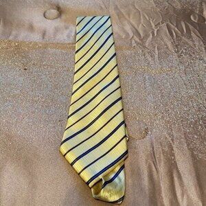 Belisi Necktie 59" Gold/Blue 100% Handmade Silk